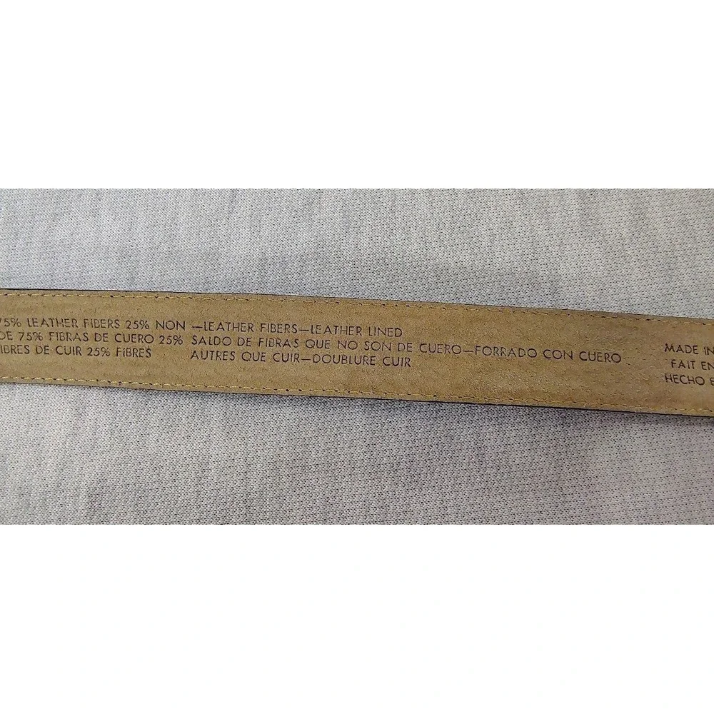Liz Claiborne Dark Brown Leather Belt Gold Buckle Large